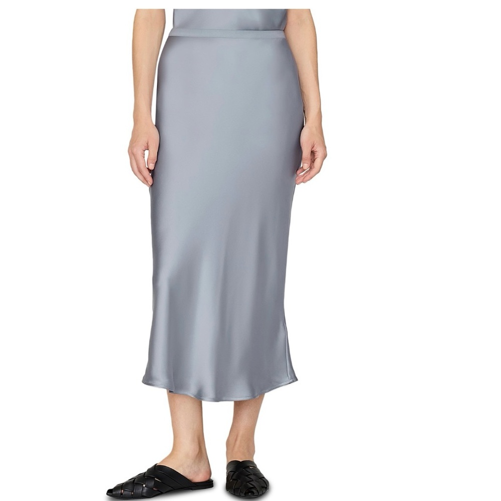 ANINE BING Silk Slip Midi Skirt in Light Gray🌸